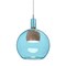 Besa Lighting Benji Cord Pendant, Blue/Medium, Satin Nickel Finish, 1x9W LED 1JT-BENJIBLMD-LED-SN - alternate 1